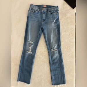 MOTHER Mid Rise Dazzler Ankle Frey size 28